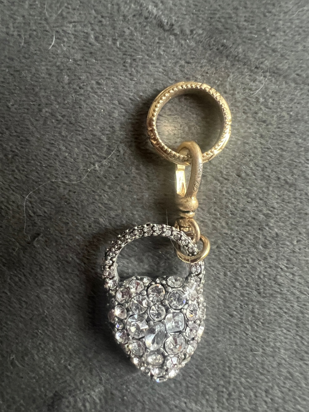 LuLu Frost Crystal Pavé Keychain Charm in Silver and Gold